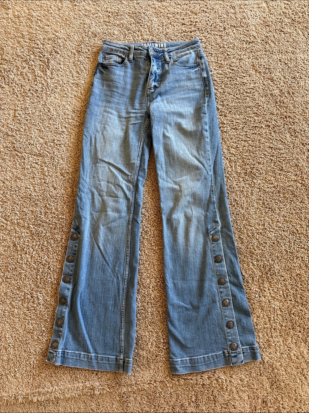 Idyllwind Button-Trim Wide Leg Jeans 2
